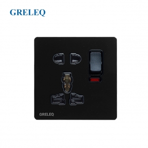 Bộ ổ cắm đôi đa năng có đèn Led A8-010SSW-B