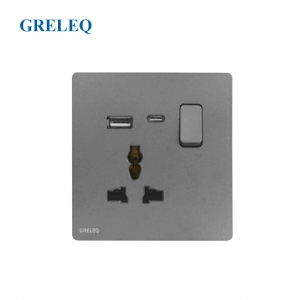 Bộ ổ cắm đơn đa năng kèm hạt USB C1-011SUC-G