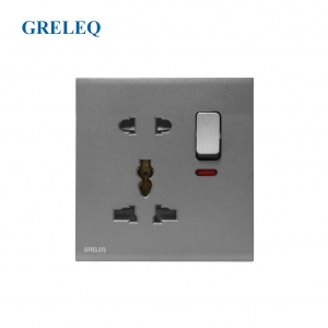 Bộ ổ cắm đôi đa năng có đèn Led C9-008SSW-G