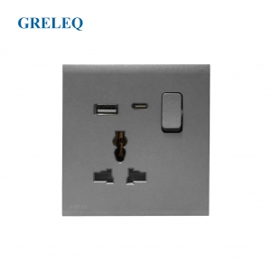 Bộ ổ cắm đơn đa năng kèm hạt USB C9-011SUC-G