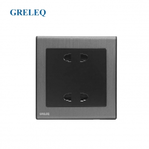 Bộ ổ cắm đôi 2 chấu F3-007S-BG