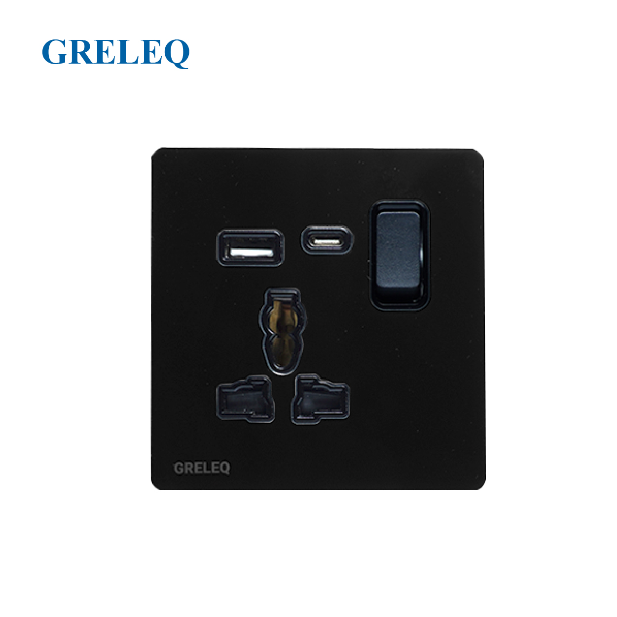 Bộ ổ cắm đơn đa năng kèm hạt USB A8-011SUC-B