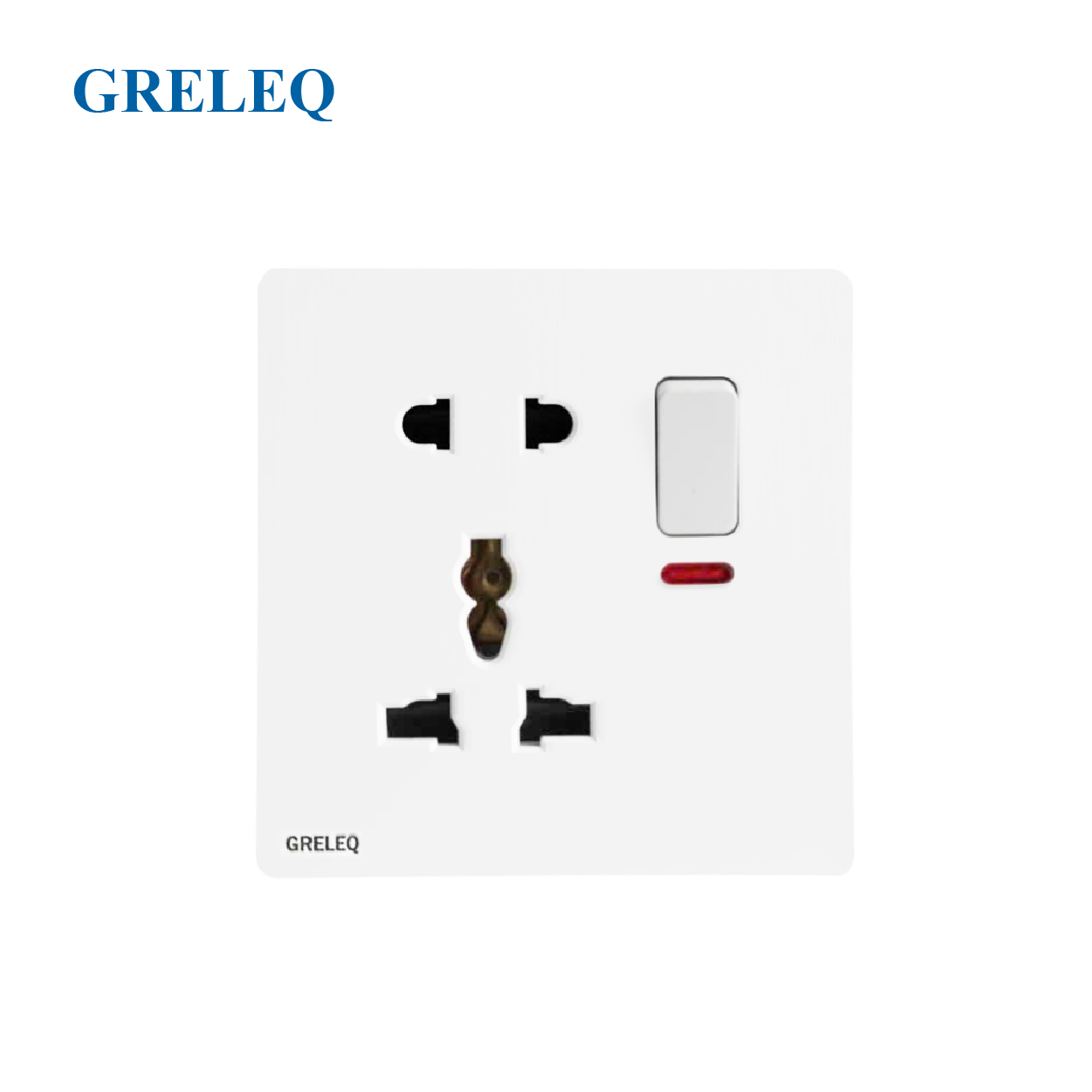 Bộ ổ cắm đôi đa năng có đèn Led C8-008SSW-W