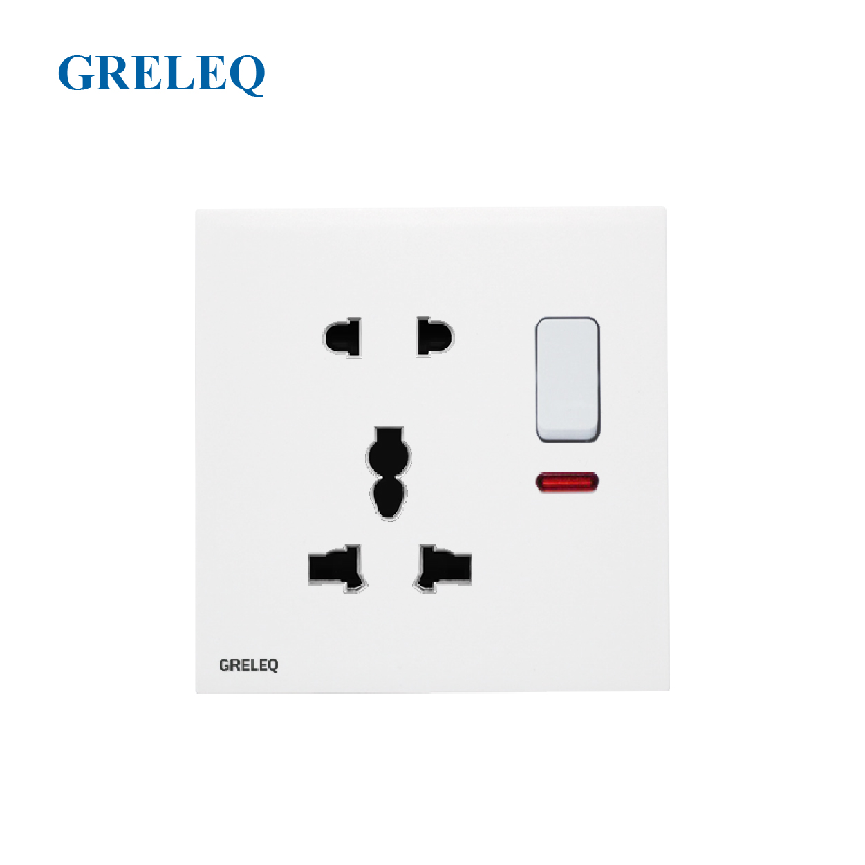 Bộ ổ cắm đôi đa năng có đèn Led C9-008SSW-W