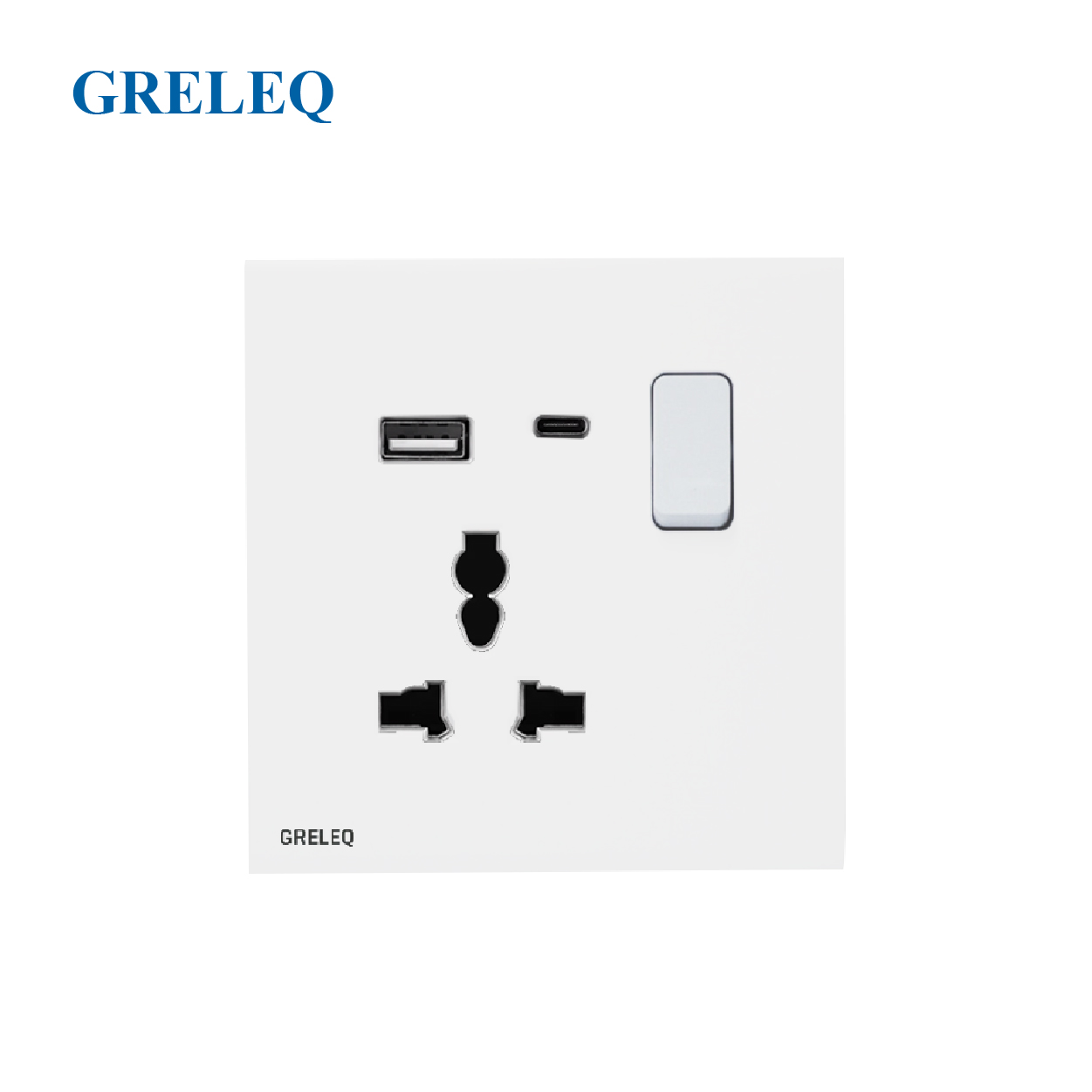 Bộ ổ cắm đơn đa năng kèm hạt USB