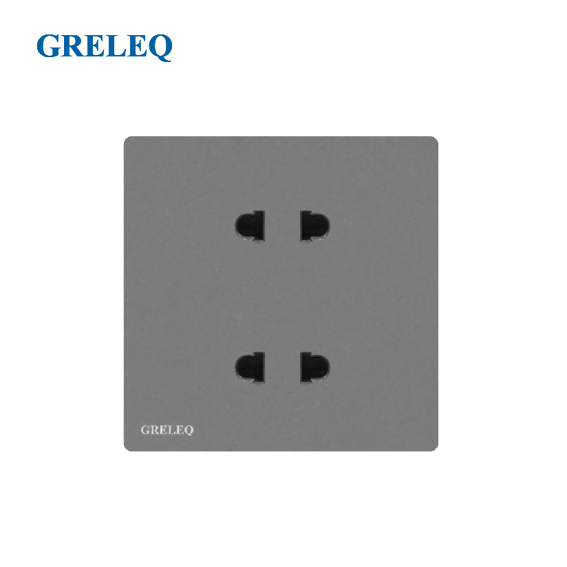 Bộ ổ cắm đôi 2 chấu T1-007S-G