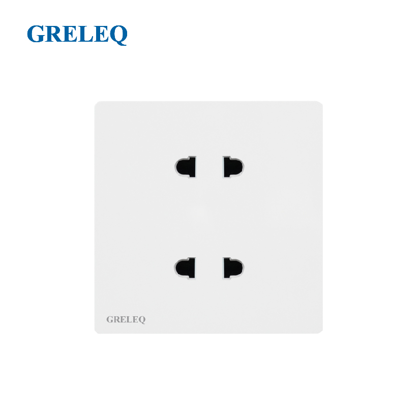 Bộ ổ cắm đôi 2 chấu T9-007S-W